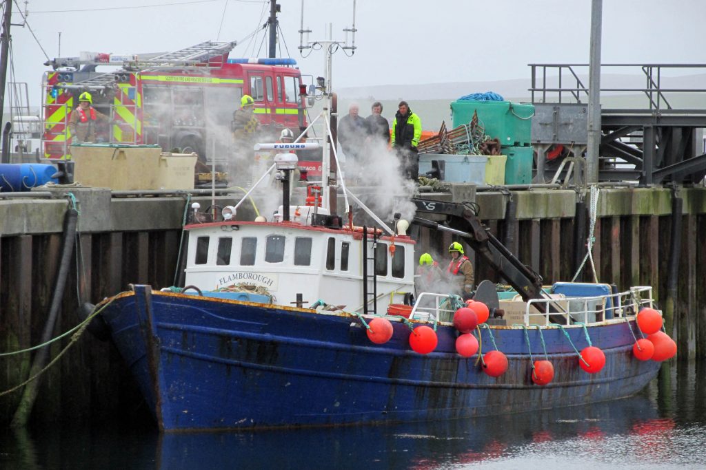 Fire crews were called to the workboat, Flamborough Light, this morning 