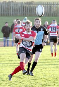 Magnus Flett kicking for goal during Orkney's 27-20 victory over East Kilbride.