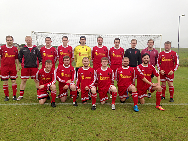 The Holm side who lined up against Stromness on Sunday evening.