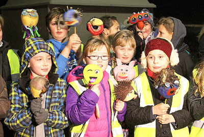 Some of the young Stromness folk at last year's bonfire with their 'Pops'