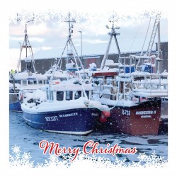 Photographic Christmas Card - Creel Boats in Kirkwall Harbour