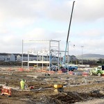 Work begins on the interior steelwork of the new KGS. (The Orcadian)