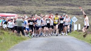 Runners at the start line for 29th Hoy Half Marathon