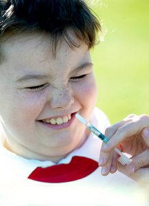 Children get covered against flu