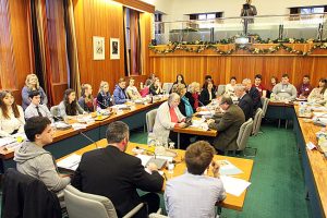 Youth debate in the council chamber