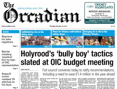 In this week’s edition of The Orcadian