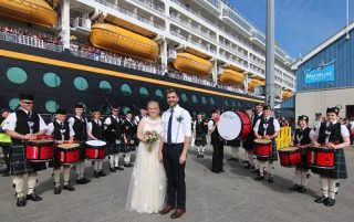 Cruise ship couple surprise wedding in Kirkwall