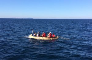 Replica prehistoric boat crosses Pentland Firth