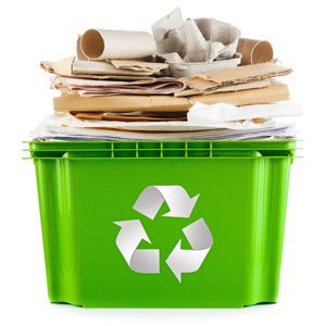 Recycling collection affected by high winds