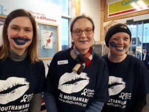 NHS Orkney go blue-lipped for cancer awareness