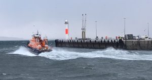 Lifeboat launched as fishing boat took in water