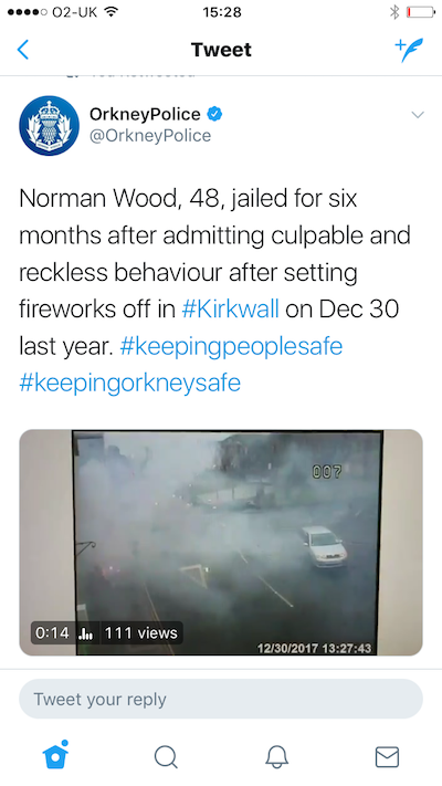 Man jailed following fireworks incident