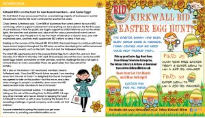 Kirkwall BID is on the hunt for new board members – and Easter Eggs!