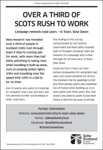 Scottish Government – Over a third of Scots rush to work