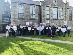 Demonstration held against support for learning cuts