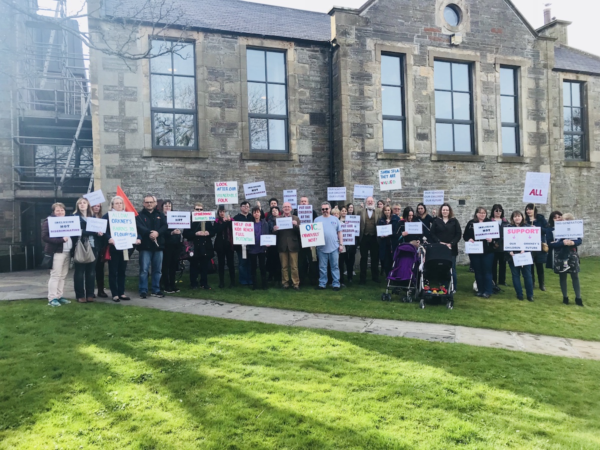 Demonstration held against support for learning cuts