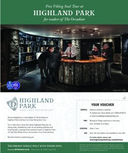 Free Highland Park tour for The Orcadian readers