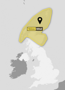 Yellow weather warning for Orkney