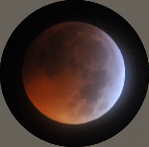 Lunar eclipse observed from Rousay