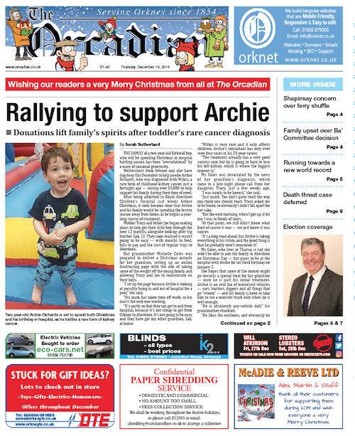 In this week’s The Orcadian