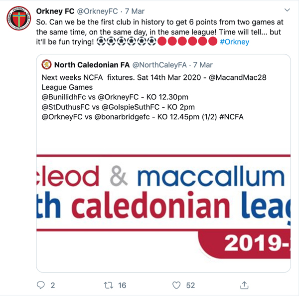 Film crews expected at unique Orkney FC matches