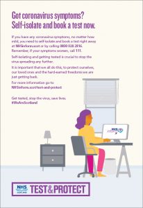 Got coronavirus symptoms? Self-isolate and book a test now.