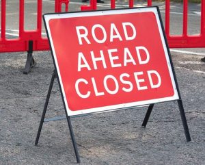 Road closure in Stromness