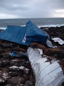 Containers ashore on Hoy