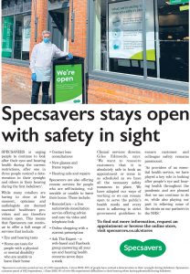 Specsavers Stays Open With Safety in Sight