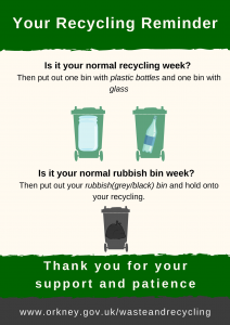 Recycling and refuse reminder issued by OIC