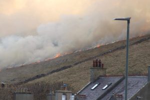 Fire service tackling Stromness hill fire
