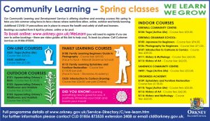Community Learning – Spring classes