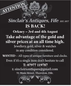 Sinclair’s Antiques, Fife is back!