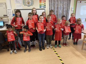 Shapinsay bairns show racism the red card