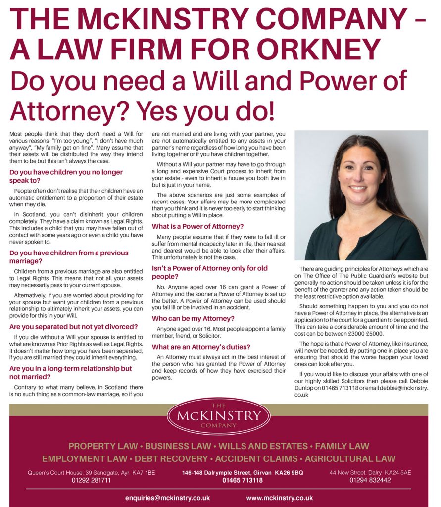 The McKinstry Company — A Law Firm For Orkney - The Orcadian Online