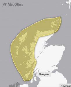 Potential travel disruption amid yellow weather warning