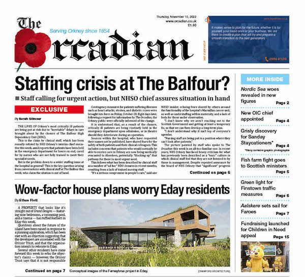 In this week’s The Orcadian
