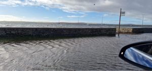 Holm pier in high water as tidal surge hits Orkney
