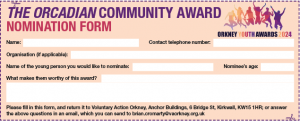 Final chance to nominate a young person for The Orcadian Community Award