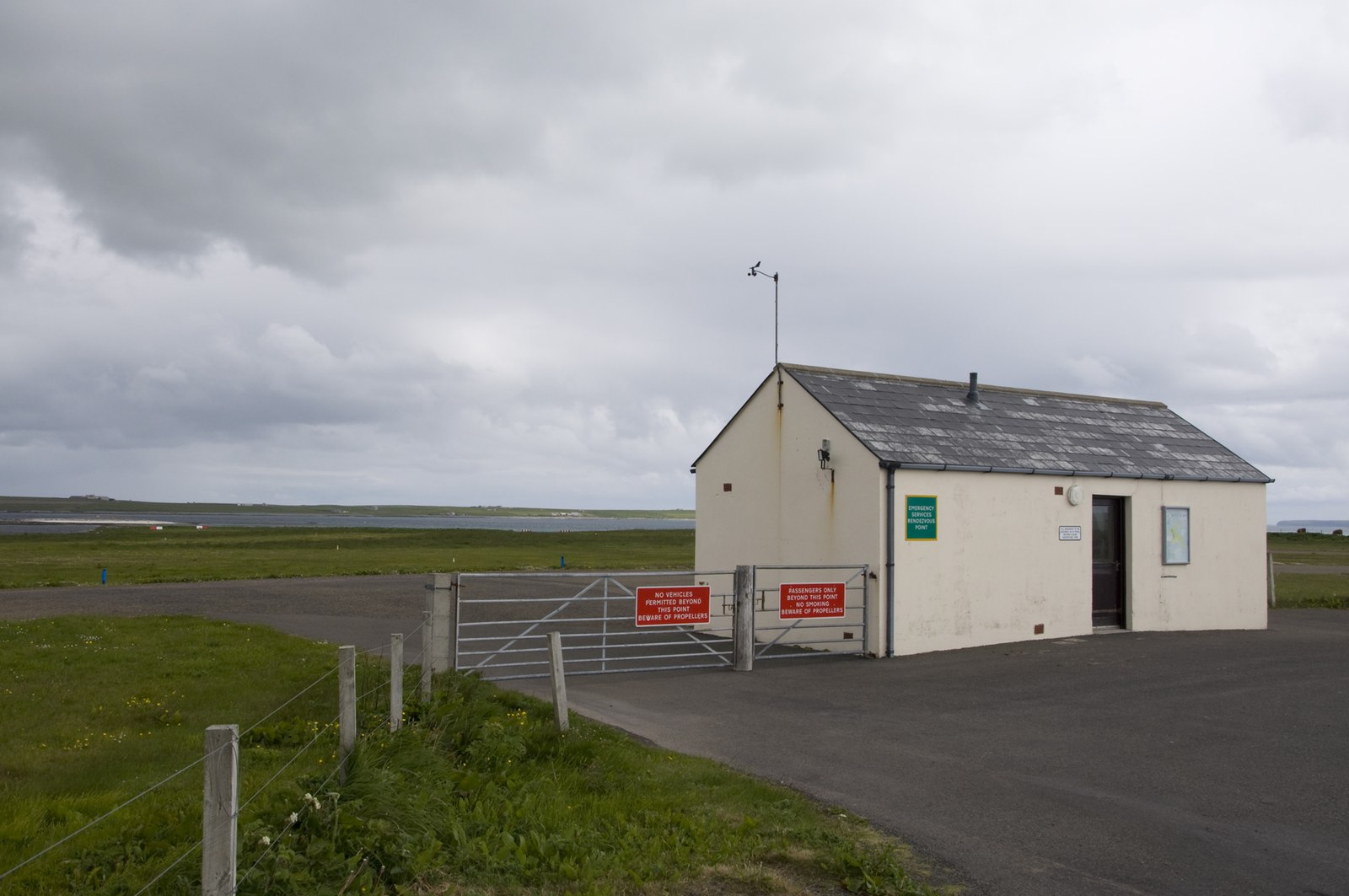 Emergency landing at Westray airfield