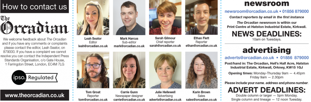 Contact Us - The Orcadian Online