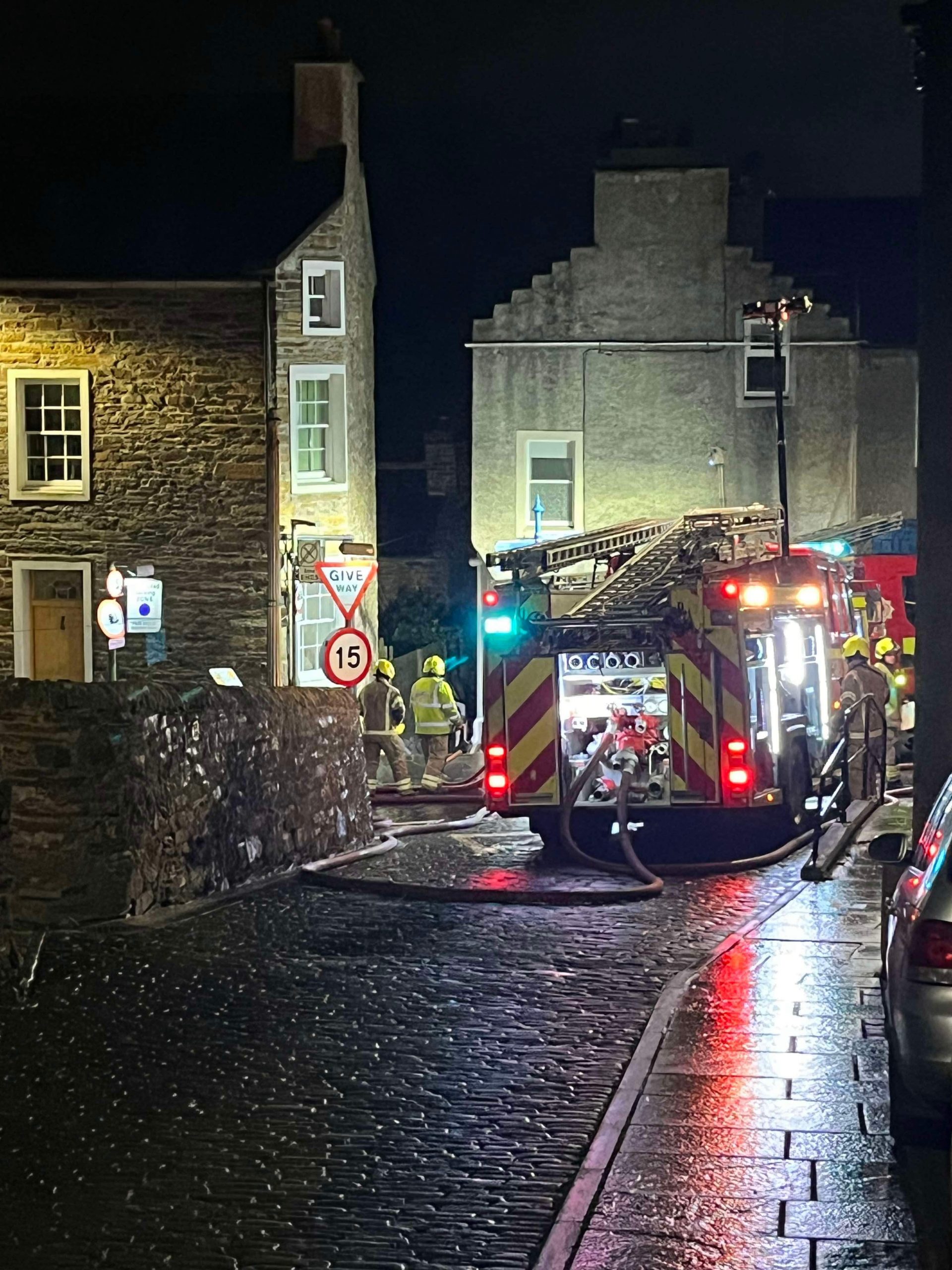 Residents evacuated amid Stromness shed fire