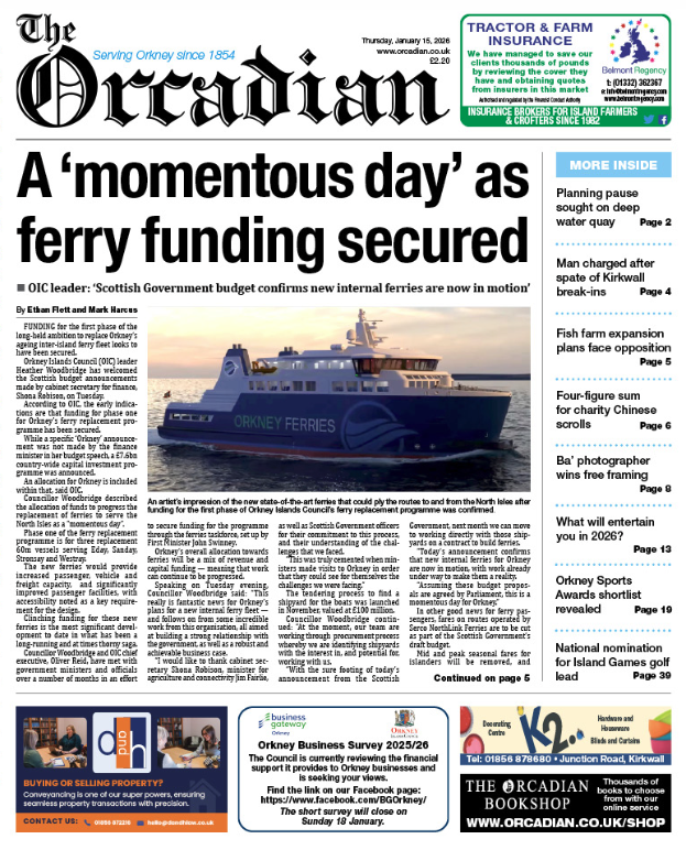 In this week’s The Orcadian