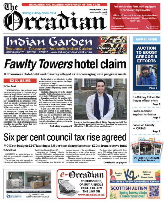 In this week’s The Orcadian