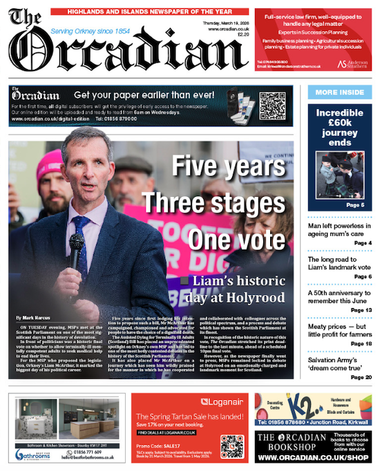 In this week’s The Orcadian