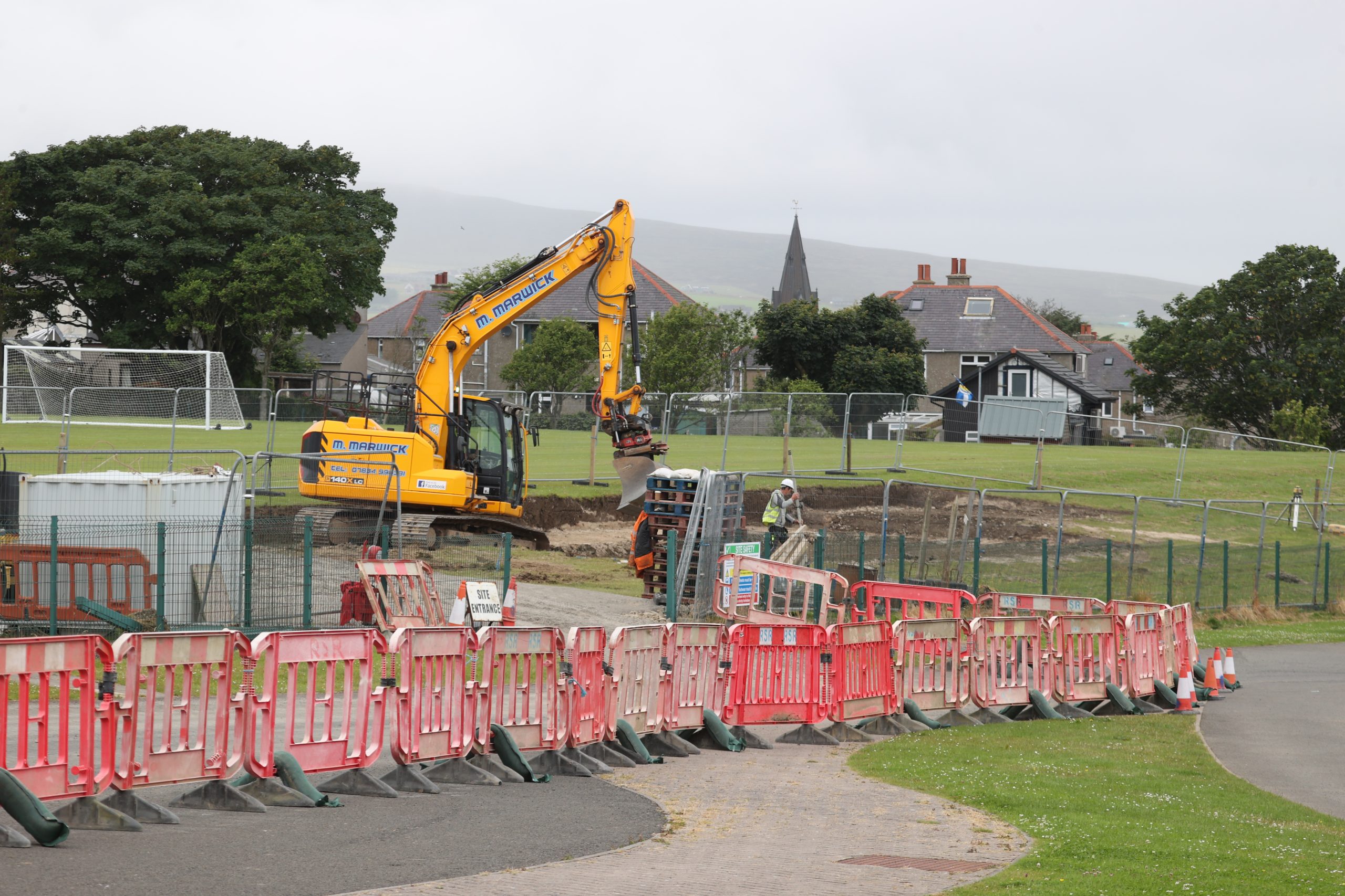 Work begins on football stand