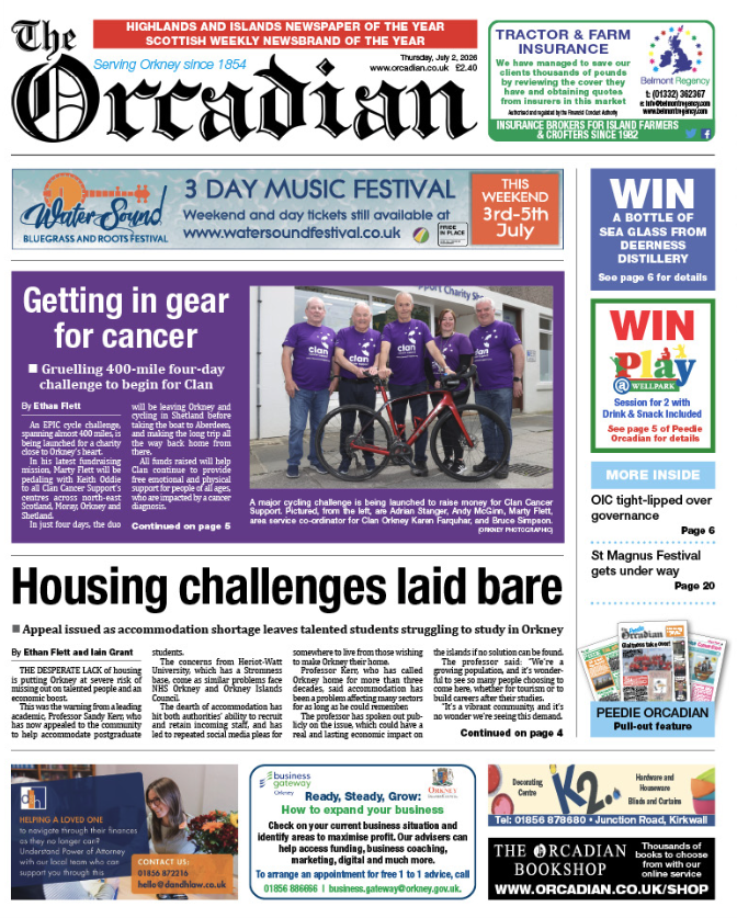 Epic Clan cycle challenge in this week’s The Orcadian