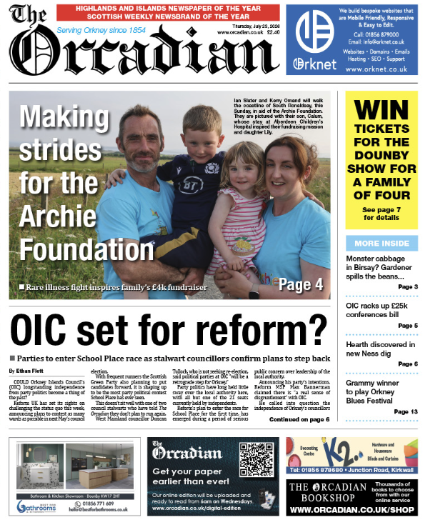 Making strides for the Archie Foundation in this week’s The Orcadian