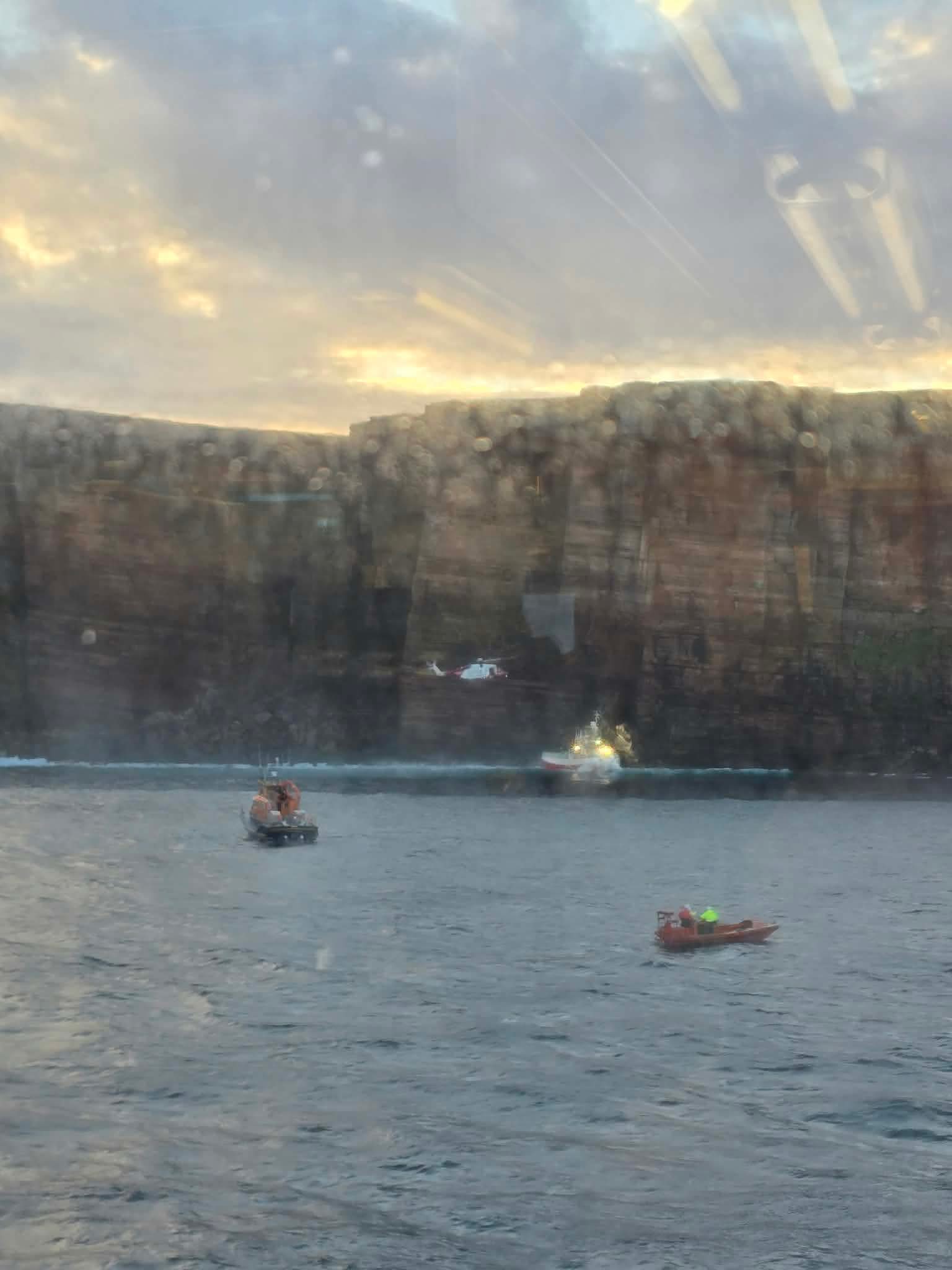 Emergency response teams race to stricken vessel off Hoy